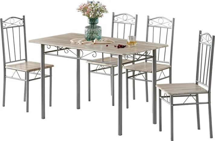 Étkezőasztal szett 4 db székkel fekete BC FUR-101-17BL