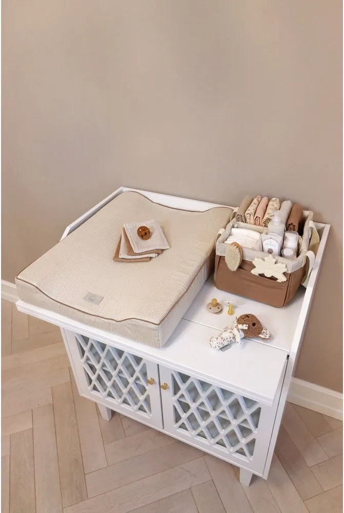 Világosbarna textil gyerek tárolódoboz 24x34x17 cm Classic Stripes Camel – Cam Cam Copenhagen