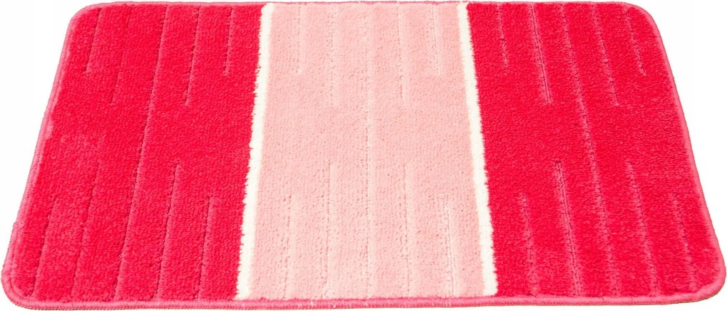 Fürdőszobaszőnyeg Csúszásgátló Puha Rózsaszín Csíkos Como 50x80 cm