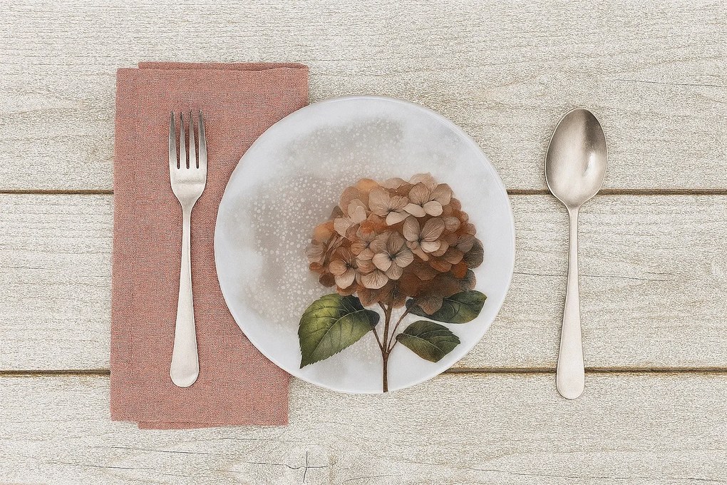 Desszert tányér 21 cm Hortenzia Red 644KJ/9202A