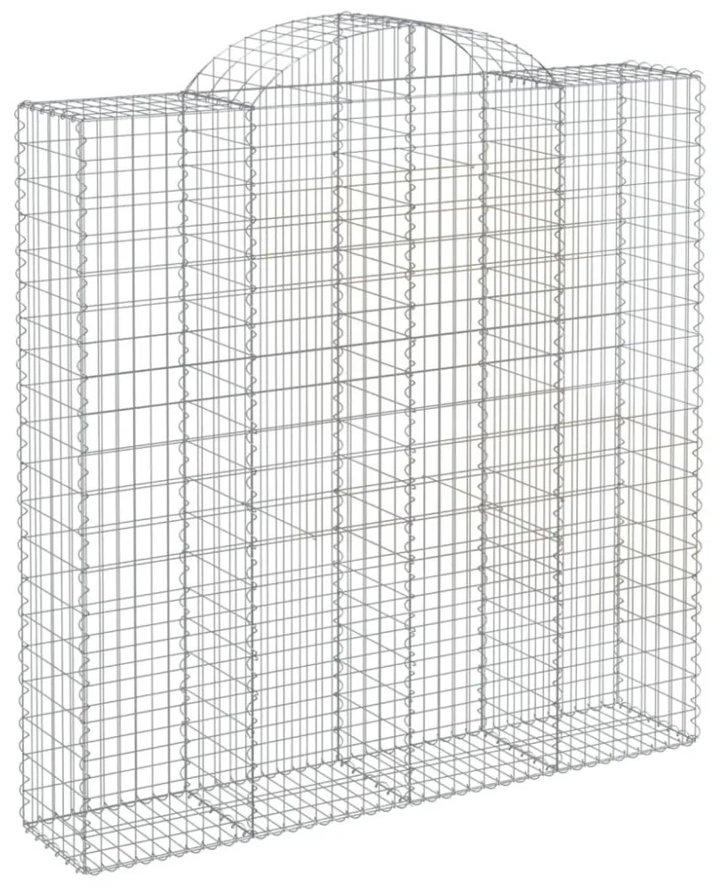 vidaXL 4 db íves horganyzott vas gabion kosár 200x50x200/220 cm