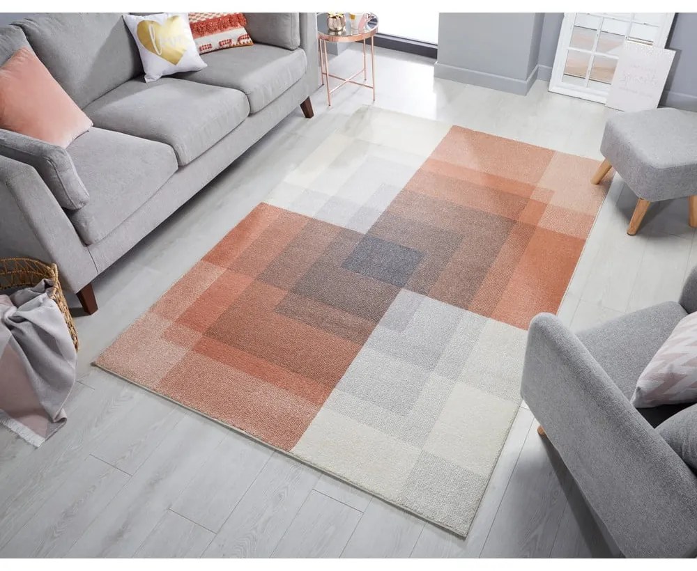 Plaza szürke-rózsaszín szőnyeg, 120 x 170 cm - Flair Rugs