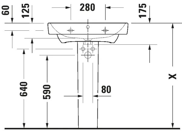 Duravit 23756500002 - Falra szerelhető D-NEO mosdó 65x46 cm kerámia/fényes fehér