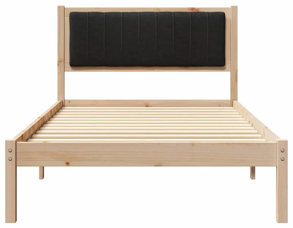 Ágykeret Kárpitozott Fejtámlával Fekete 100 x 200 cm