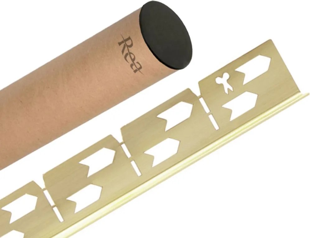 Lejtéskialakító szegély épített zuhanyhoz 140cm Brush Gold