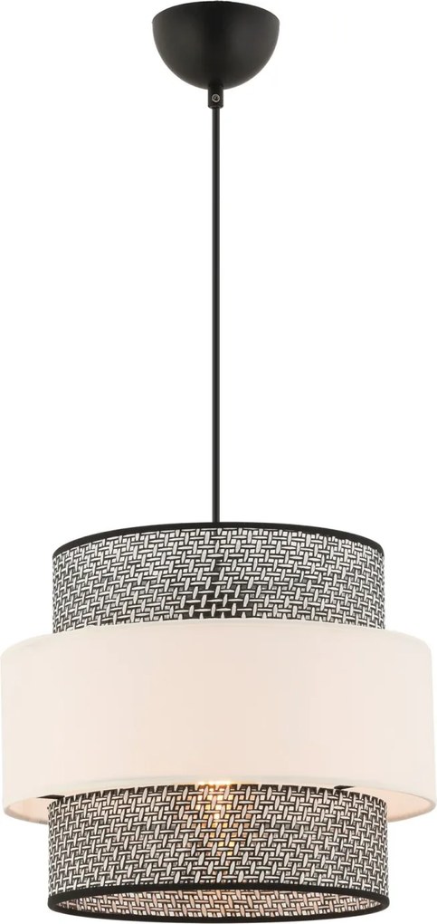 Cascade fém függőlámpa, szürke-fehér, 27 cm