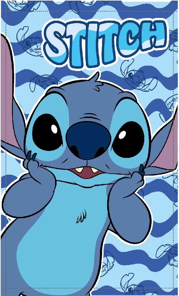 Disney Lilo és Stitch, A csillagkutya Ocean Waves kéztörlő, arctörlő, törölköző 30x50cm