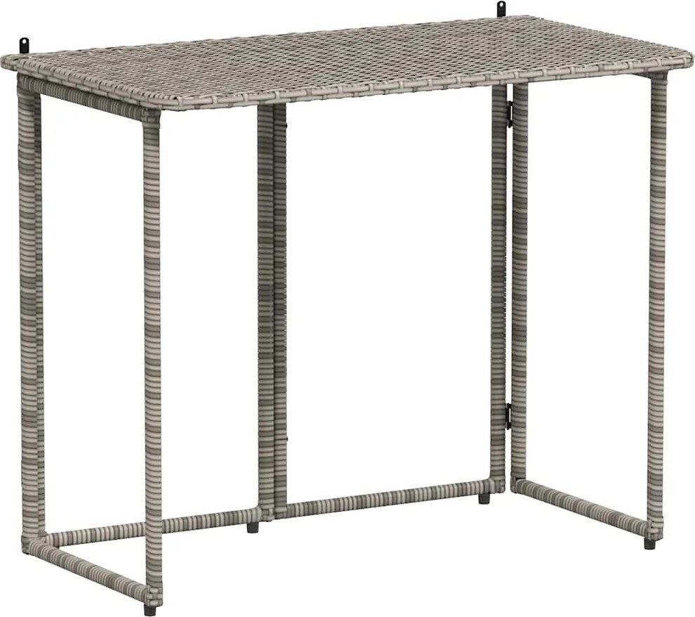 vidaXL szürke polyrattan összecsukható kerti asztal 90x51x75 cm