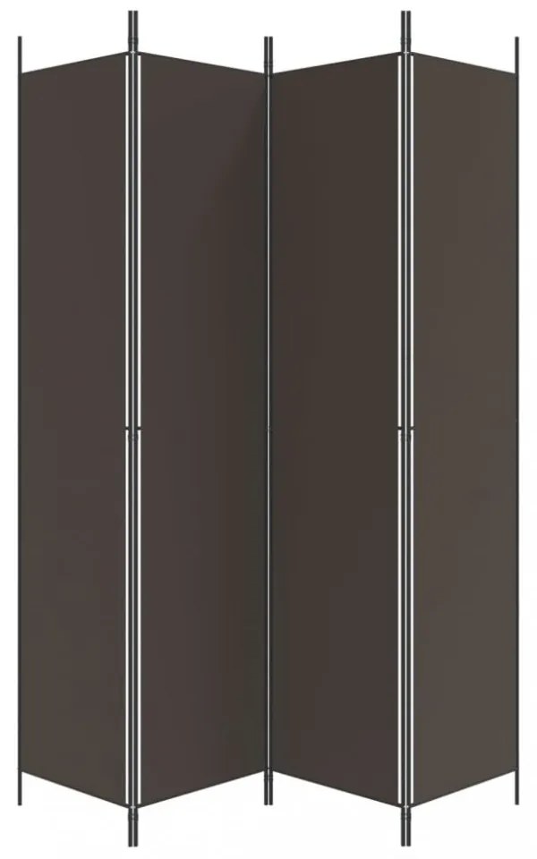 4 paneles barna szövet paraván 200x220 cm