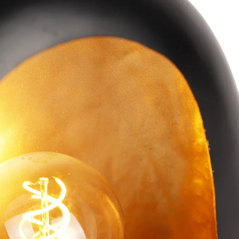 Design asztali lámpa fekete aranyszínű belsővel 36 cm - Cova