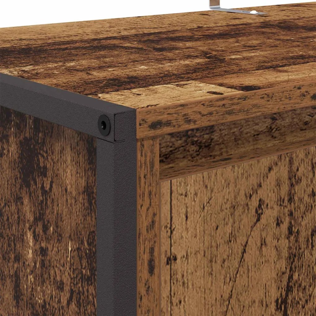 Cipőszekrény tárolóval ajtóval Öreg fa 79 x 36 x 100 cm Faanyag