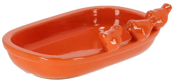 Kerámia madáritató és etető tál, 29 cm, narancssárga