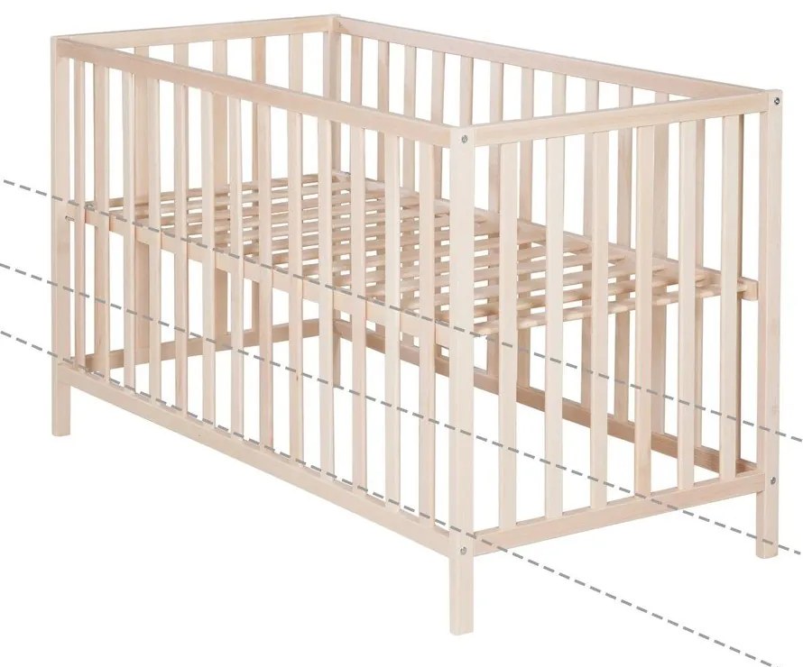 Natúr színű babaágy 60x120 cm Cosi – Roba