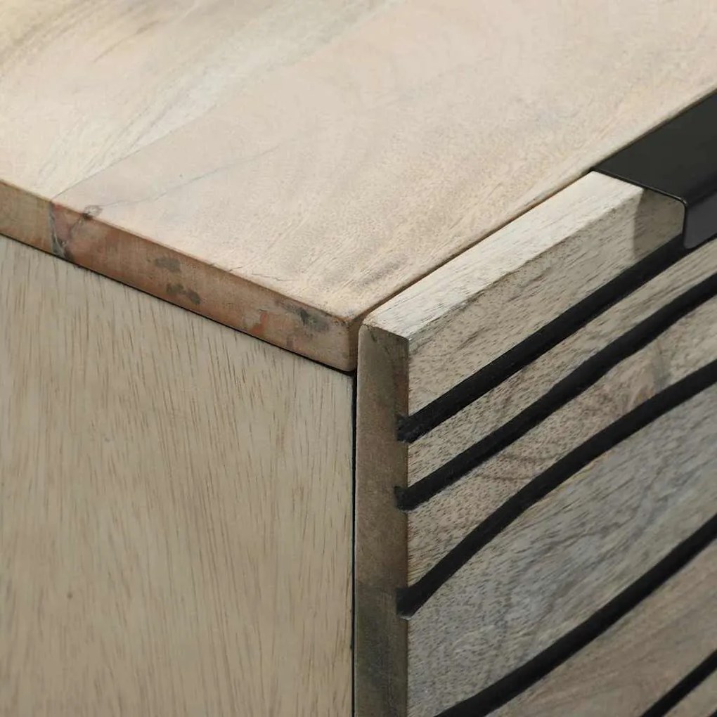 Oldalszekrények 2 pcs Fehér 60 x 33.5 x 75 cm tömör mangófa