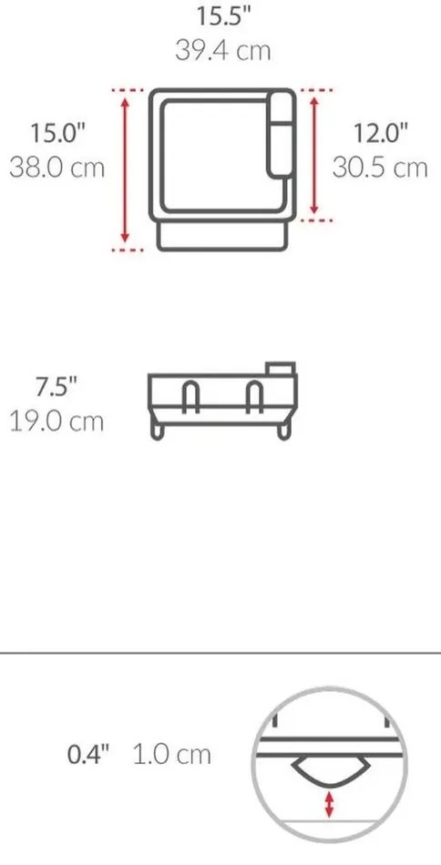 Simplehuman edényfogó Compact , acél, műanyag,FPP, fehér