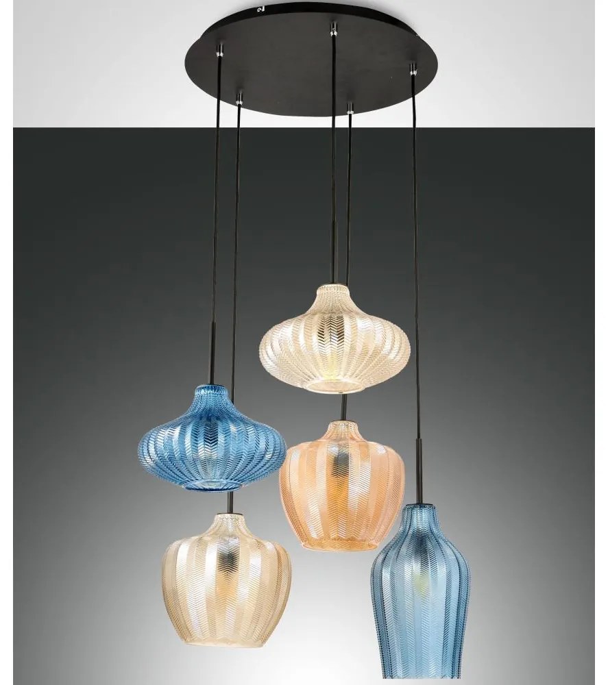 Fabas Luce 3725-49-363 - Csillár zsinóron OLBIA 5xE27/40W/230V