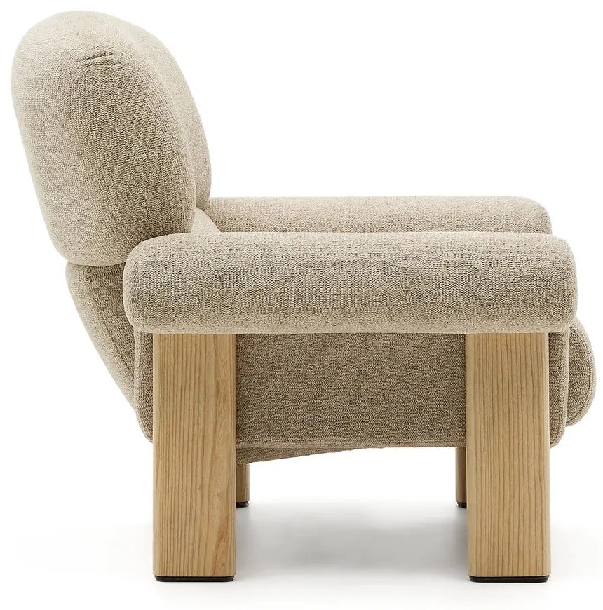 Bézs zsenília fotel Nema – Kave Home