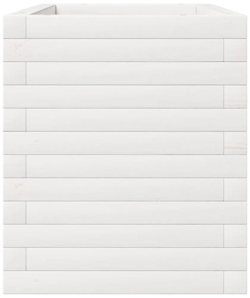 vidaXL fehér tömör fenyőfa virágláda 70 x 40 x 49,5 cm