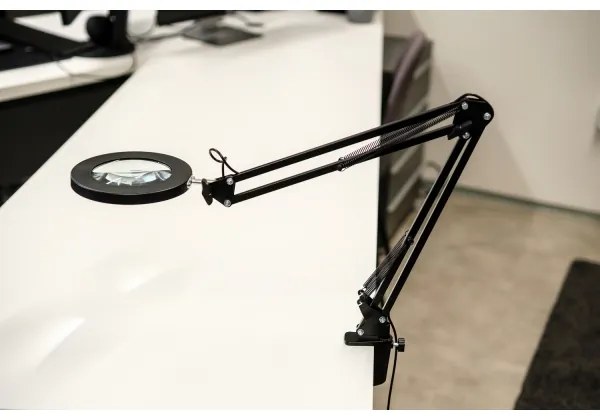 Brilagi - LED Dimmelhető asztali lámpa nagyítóval LED/12W/5V 3000/4200/6000K fekete