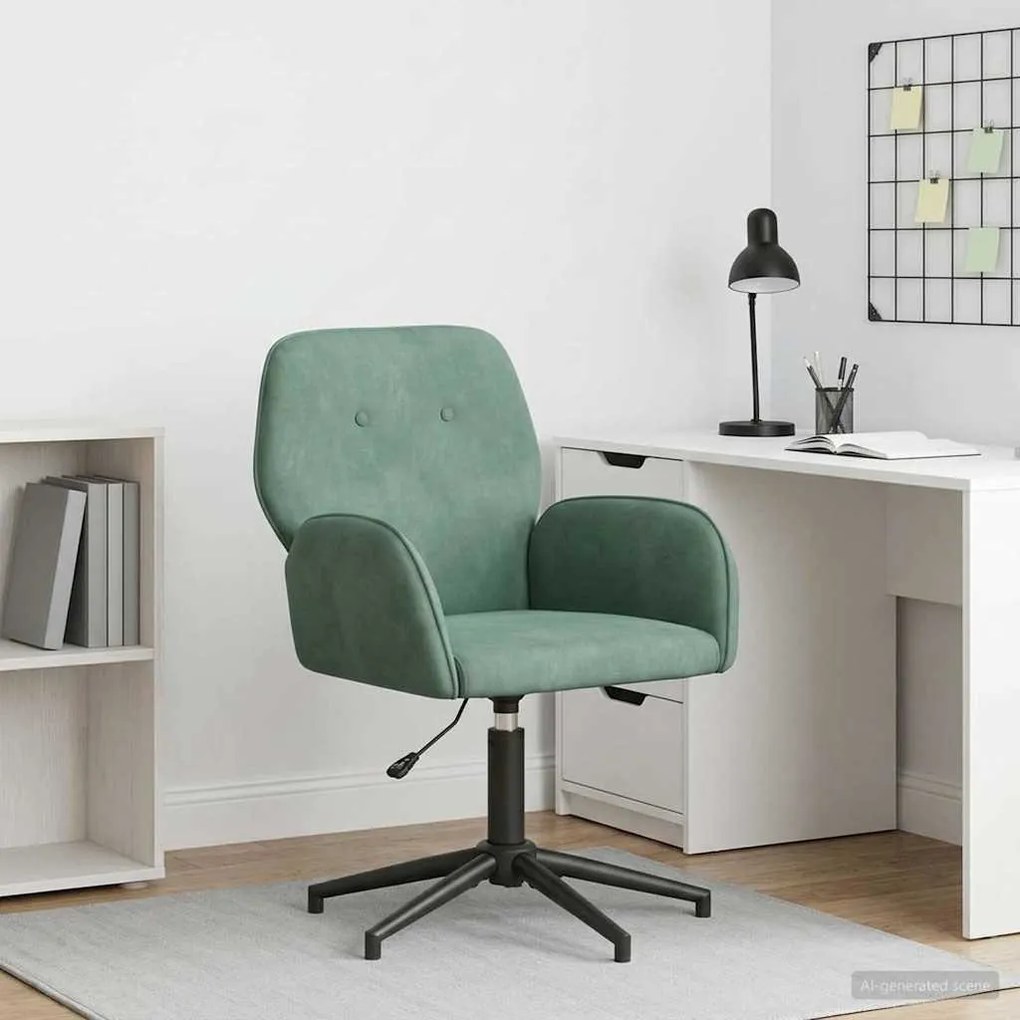 vidaXL forgatható íróasztali szék 54 x 55 x 90 cm Tengeri Zöld Bársony