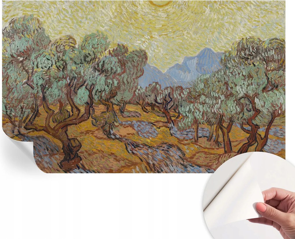 Öntapadós tapéta Fali furnér 3D hatás Olajfák 416x254 cm