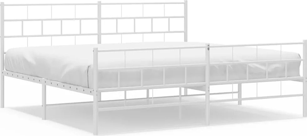 vidaXL fehér fém ágykeret fej- és lábtámlával 183 x 213 cm
