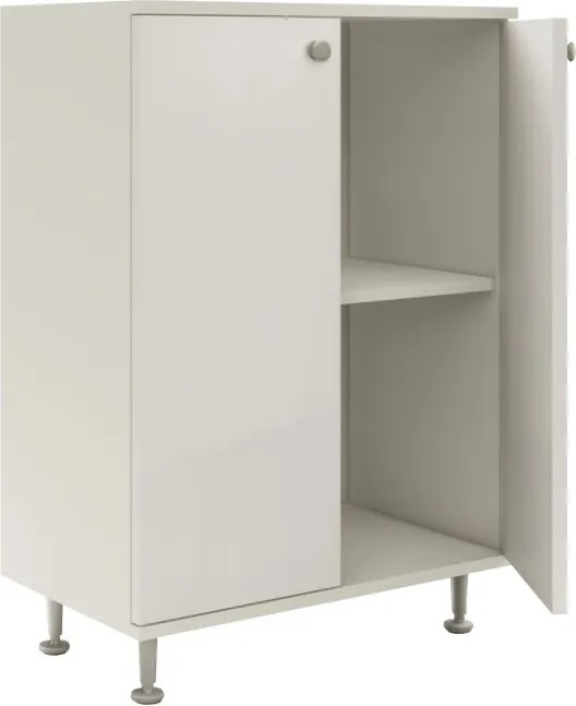 Zaria 2 ajtós fürdőszobai szekrény, Fényes fehér / Fehér, MDF, 60 x 35 x 85 cm