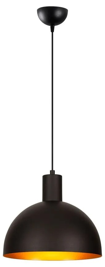 Fekete-aranyszínű függőlámpa fém búrával ø 30 cm Sivani – Opviq lights