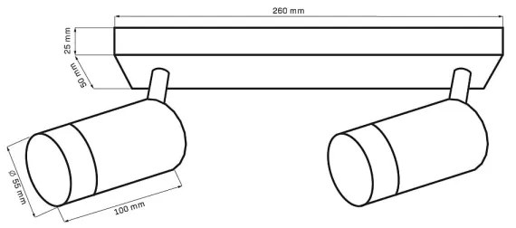 Spotlámpa ARRAS 2xGU10/10W/230V fekete