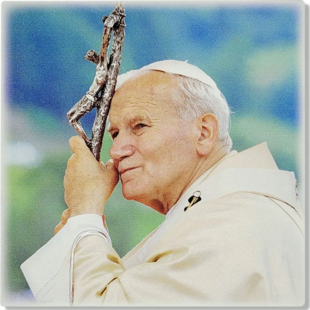 II. János Pál pápa festett képe Méret: 9x18 cm