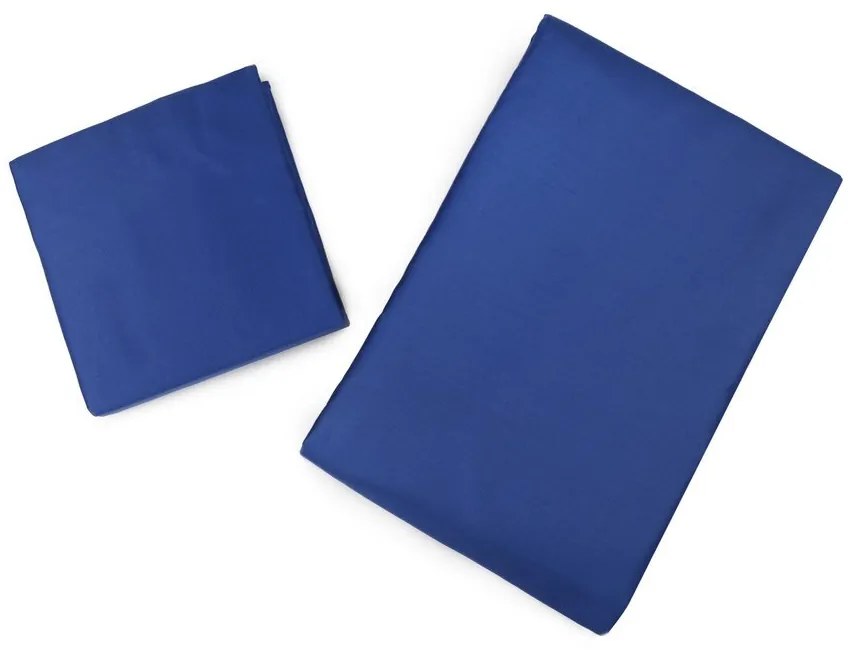 Sötétkék egyszemélyes pamut-szatén ágyneműhuzat 140x200 cm – Mijolnir