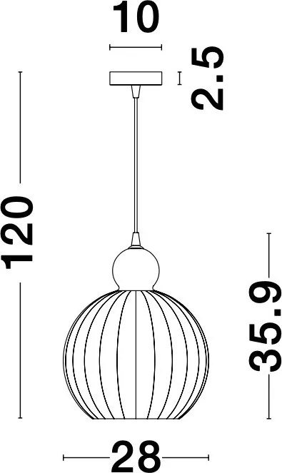 NOVA LUCE 9190883 ODELL Egyágú Függesztett Lámpa Üveg E27 IP20