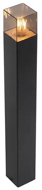 Álló kültéri lámpa fekete 70 cm IP44 füstüveggel - Denmark