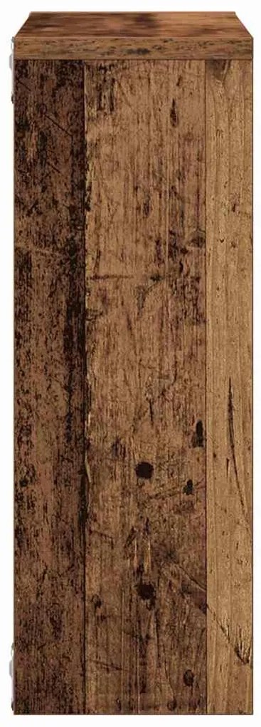 antik fa színű szerelt fa fali polc 45 x 16 x 45 cm
