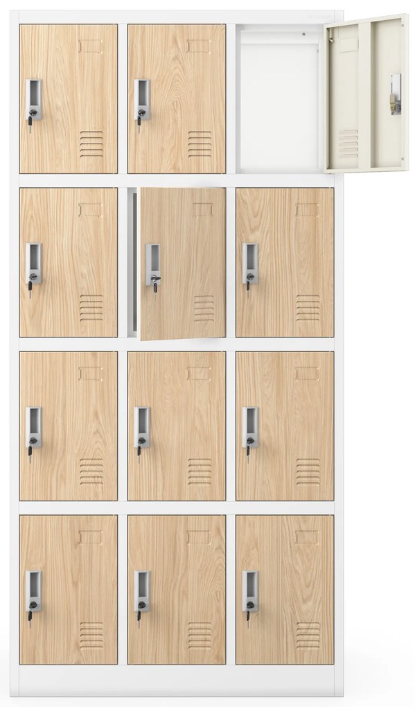 Zárható szekrény MARCIN, 900 x 1850 x 400 mm, Eco Design: fehér/sonoma tölgy