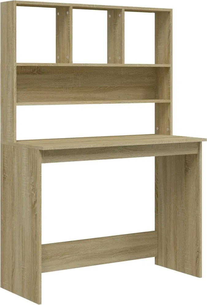 vidaXL sonoma tölgy szerelt fa íróasztal polcokkal 102 x 45 x 148 cm