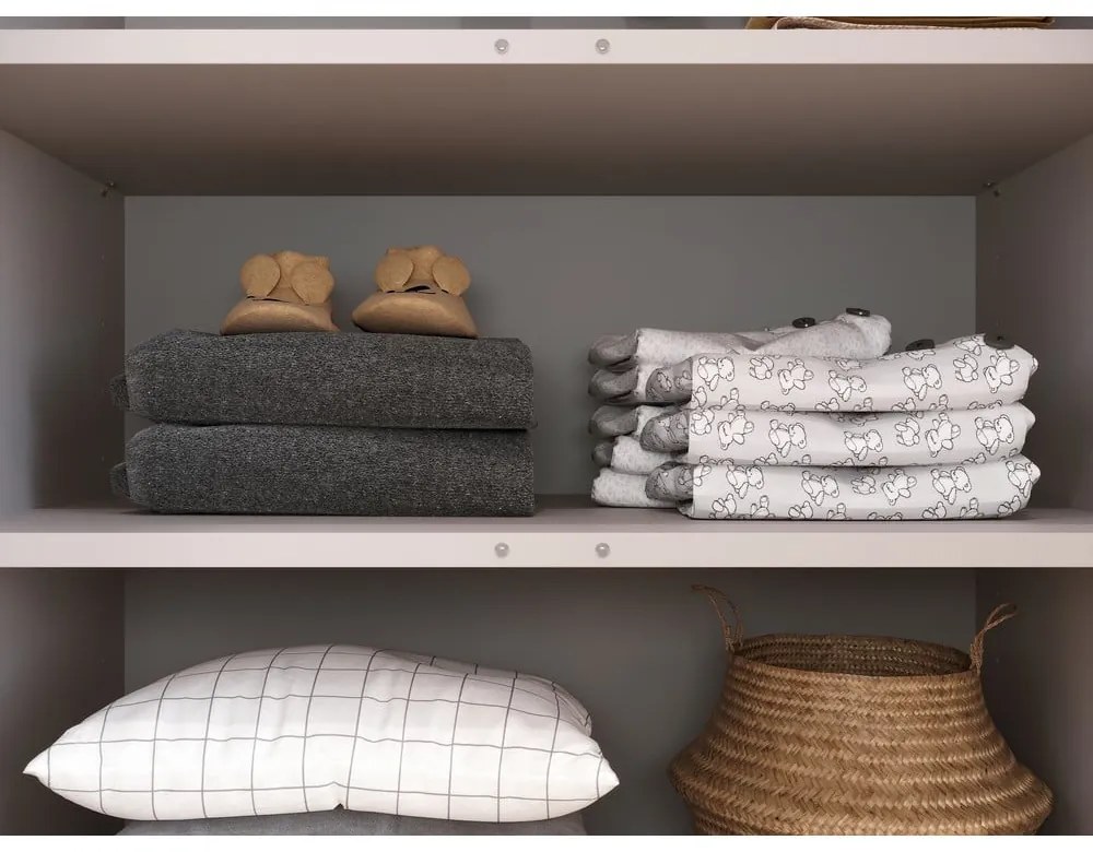 Krémszínű gyerek ruhásszekrény 89x180x54 cm Alkmaar – Germania