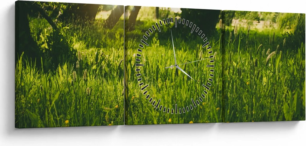 Tájkép - rét (órával) (90x30 cm)