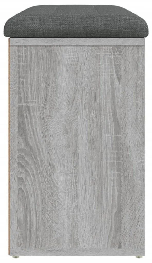 szürke sonoma színű szerelt fa cipőtároló pad 82 x 32 x 50 cm