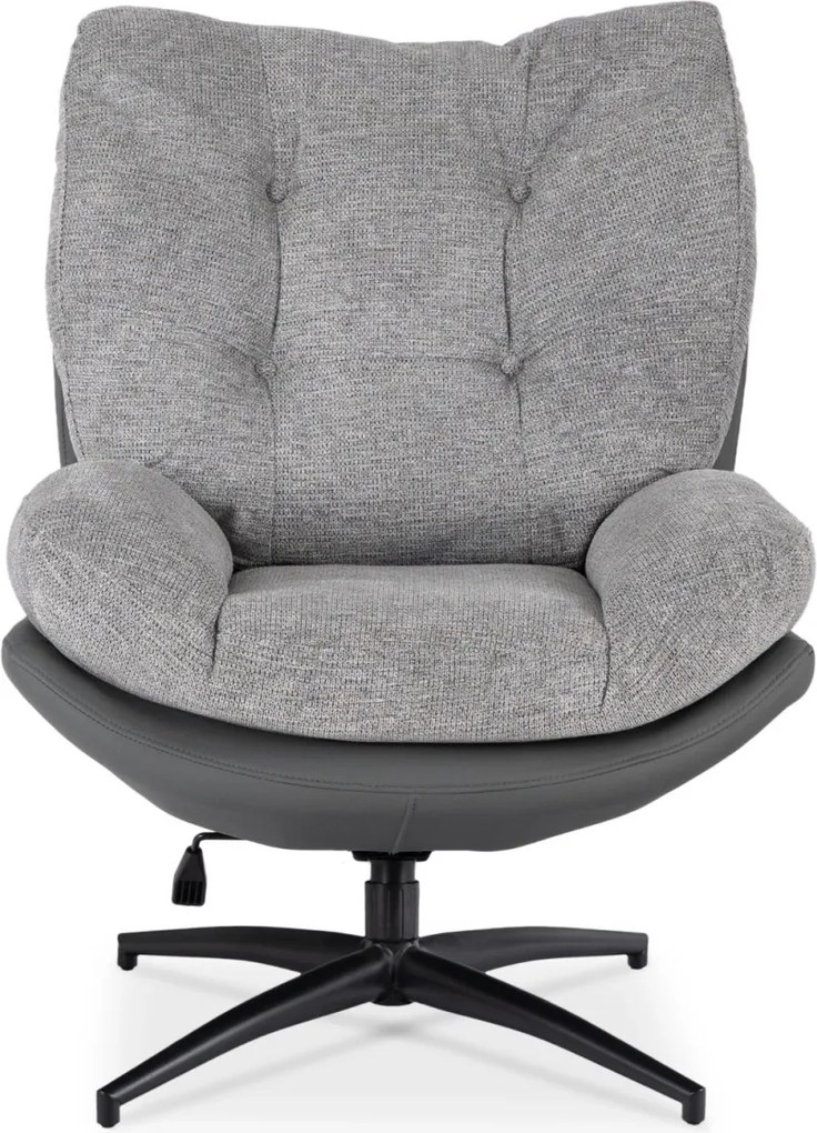 Forgó pihenőfotel lábtartóval szürke/fekete, FREMONT