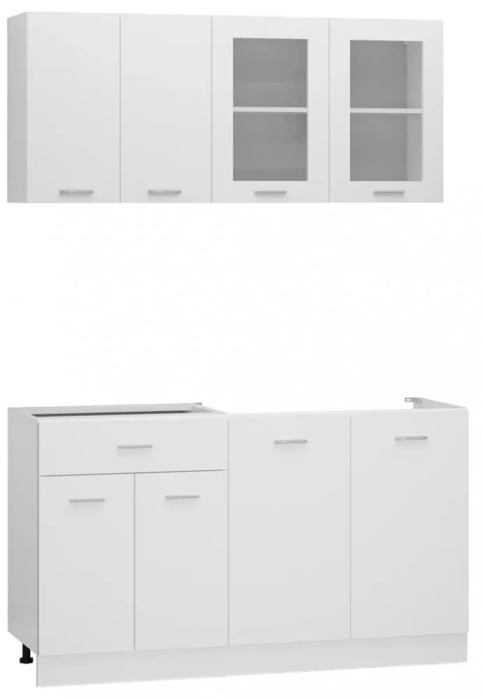 Lyon 4 részes fehér szerelt fa konyhai szekrénygarnitúra