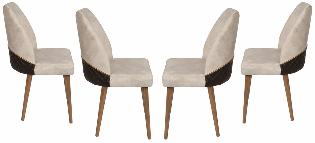 Nova Cream and Walnut étkezőszék szett, 4 db, 4 db