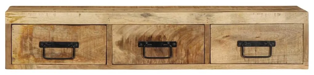 tömör nyers mangófa falra szerelhető TV-szekrény 100x30x19 cm