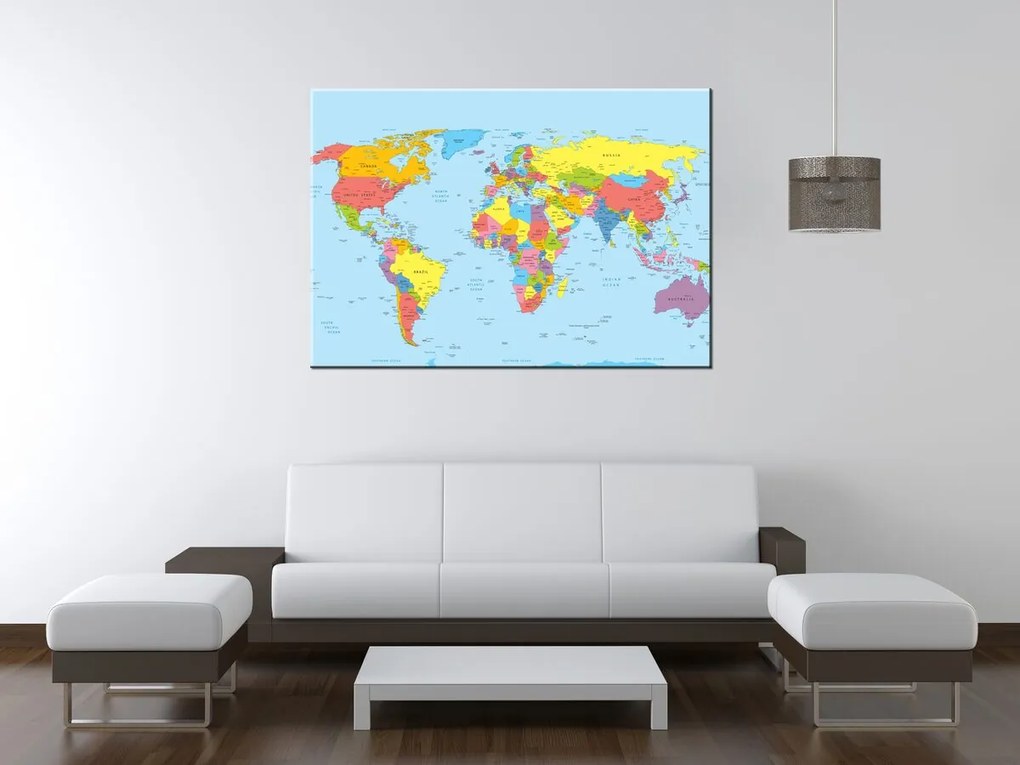 Gario Vászonkép Nagy világtérkép Méret: 60 x 40 cm