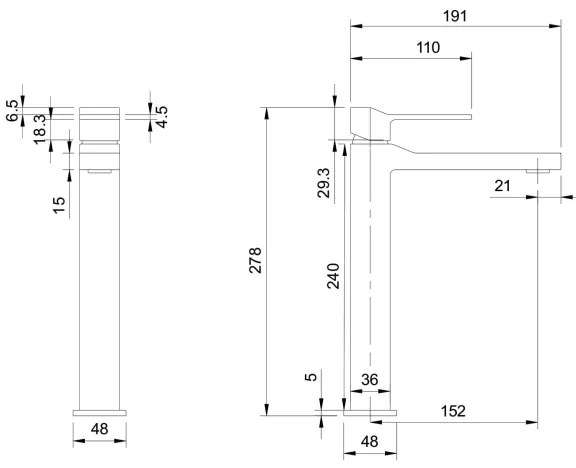 OMNIRES SL7712CR - Mosdócsap SLIDE 27,8 cm fényezett króm