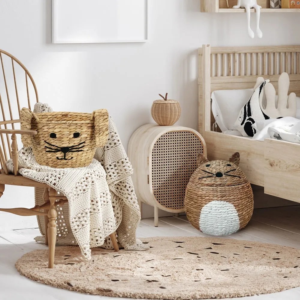 Natúr színű vízijácint játéktároló kosár ø 40x43 cm Cat – Compactor