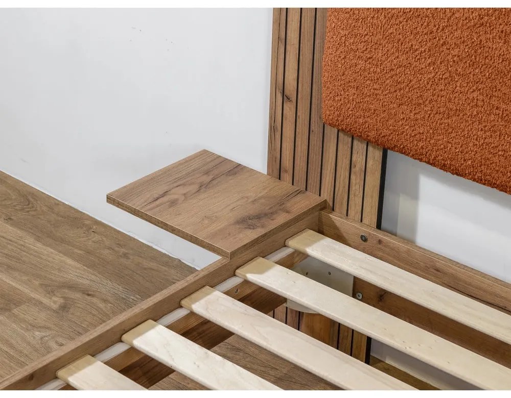 Narancssárga franciaágy ágyráccsal 160x200 cm Lior – Bobochic Paris