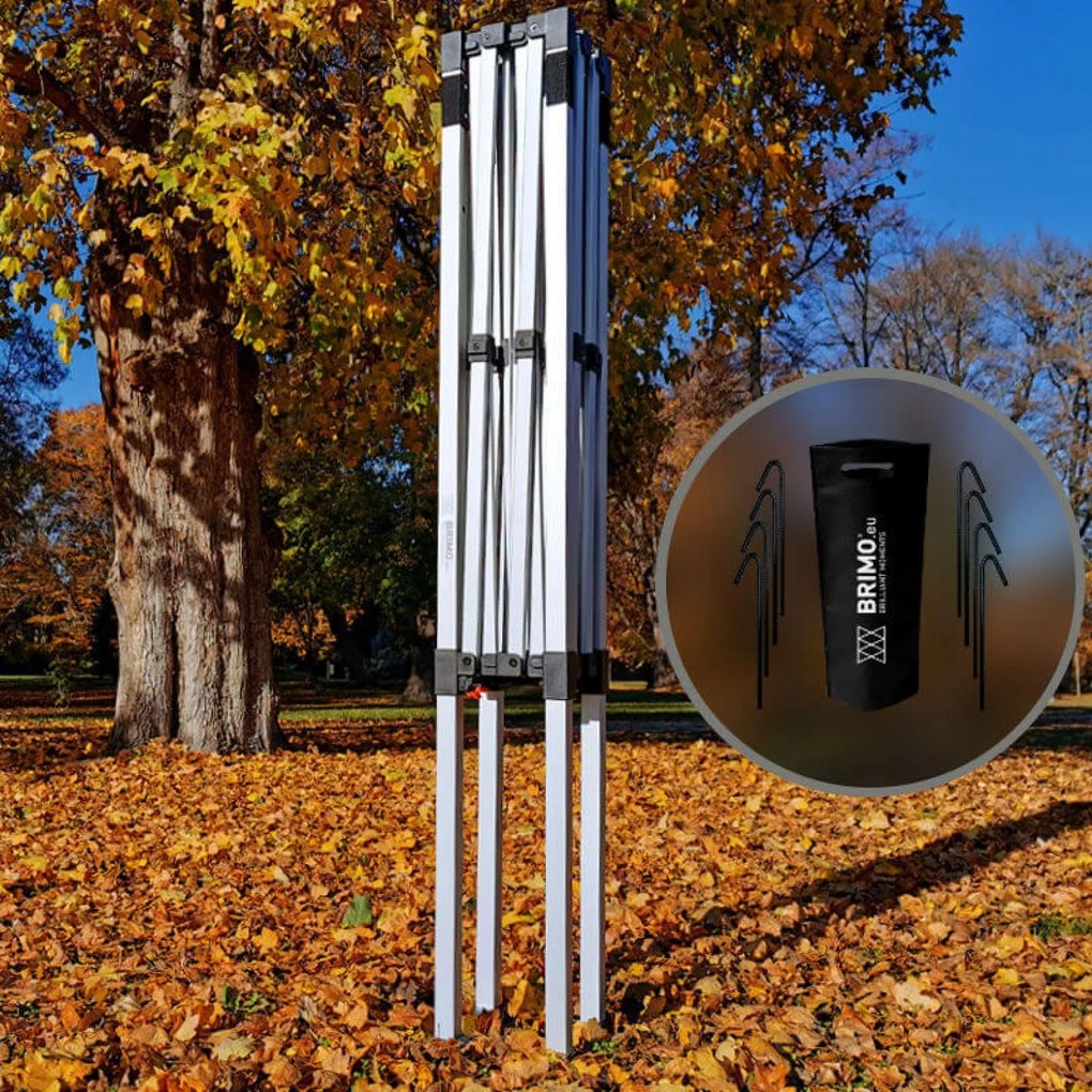 Összecsukható alumínium árusítóstand falak nélkül | BRIMO Exclusive Alu 2x2 m - falak nélkül - Fehér