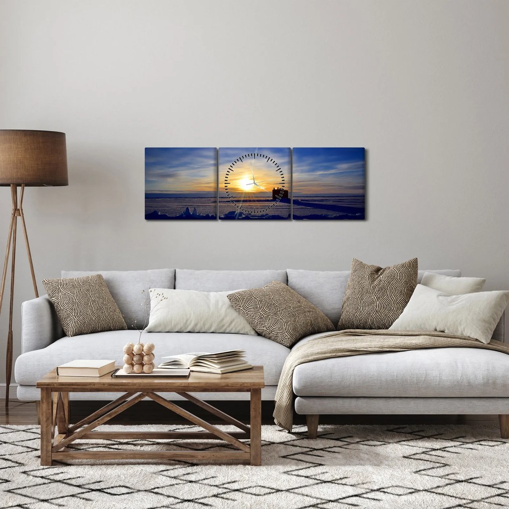 Kép - sarkvidéki táj (órával) (90x30 cm)