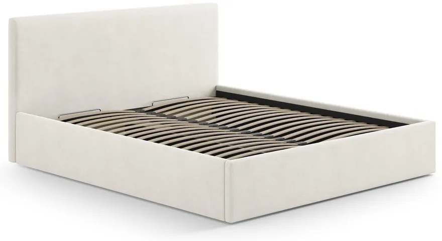 Krémszínű kárpitozott ágytámla 190,5x100 cm Remo – Micadoni